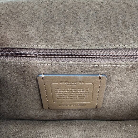 Coach Morgan Shoulder Bag Colorblock Signature Canvas Gold/Khaki Multi - Picture 4 of 6